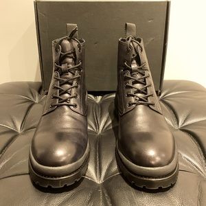 John Varvatos Jarvis Mens Leather Boot (New) - Black Size :12